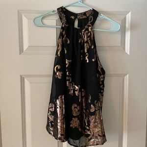 High Neck Black & Gold Tank